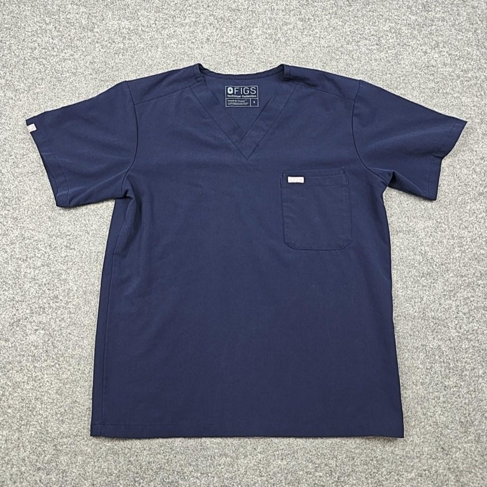 FIGS Shirt Womens Small Blue Technical Collection Medical Scrub Top V-Neck